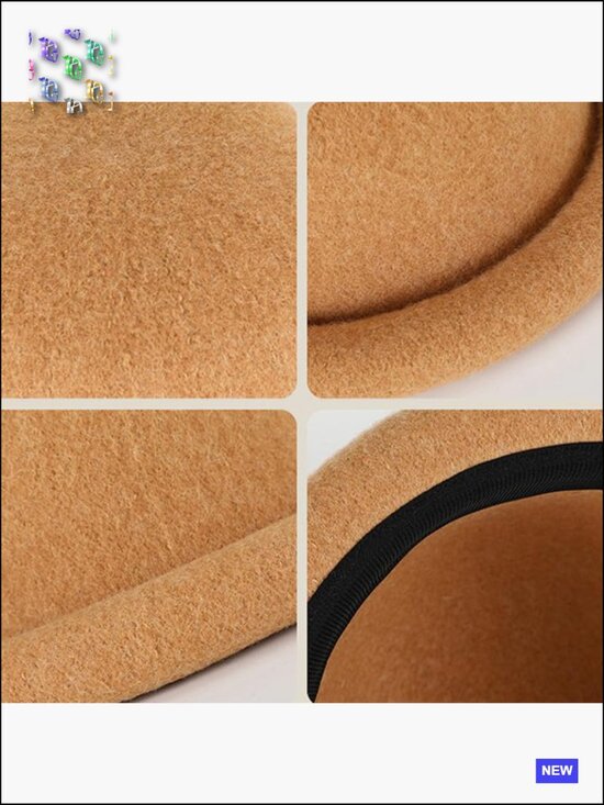 Vintage Wool Felt Rolled Brim Bucket Hat Classic Cloche Warm Winter Style main image 5